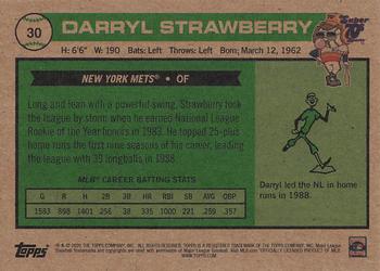 2020 Topps x Super 70s Sports #30 Darryl Strawberry Back