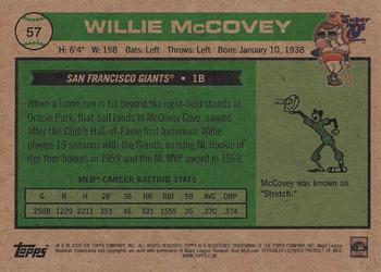 2020 Topps x Super 70s Sports #57 Willie McCovey Back