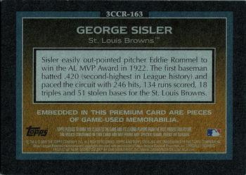 2009 Topps Sterling - Career Chronicles Relics Triple Sterling Silver #3CCR-163 George Sisler Back