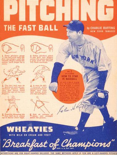 1937 Wheaties Series 6 #2 Red Ruffing Front
