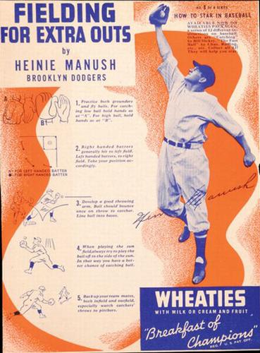 1937 Wheaties Series 6 #8 Heinie Manush Front