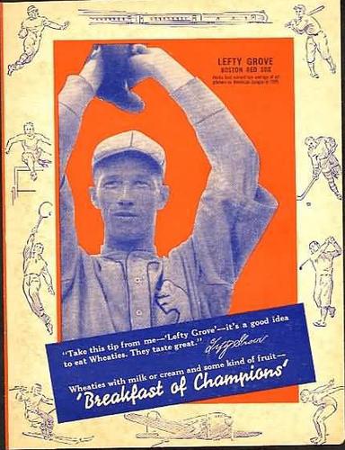 1936 Wheaties Series 4 #NNO Lefty Grove Front