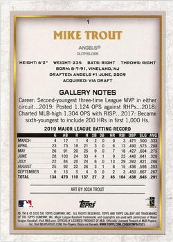 2020 Topps Gallery #1 Mike Trout Back