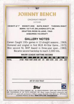 2020 Topps Gallery #187 Johnny Bench Back
