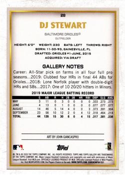 2020 Topps Gallery - Rainbow Foil #28 DJ Stewart Back