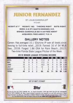2020 Topps Gallery - Rainbow Foil #66 Junior Fernandez Back