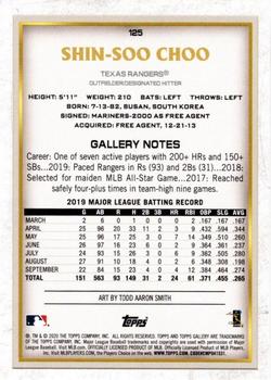 2020 Topps Gallery - Rainbow Foil #125 Shin-Soo Choo Back