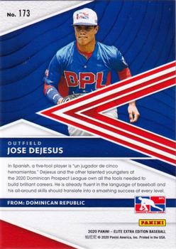 2020 Panini Elite Extra Edition #173 Jose Dejesus Back