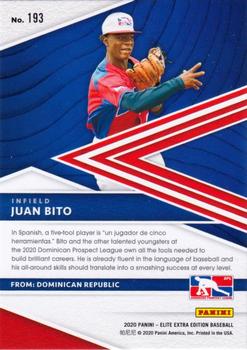 2020 Panini Elite Extra Edition #193 Juan Bito Back