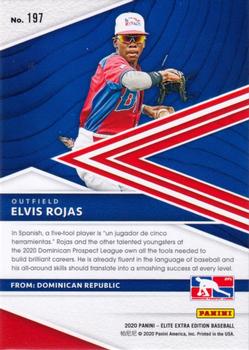 2020 Panini Elite Extra Edition #197 Elvis Rojas Back