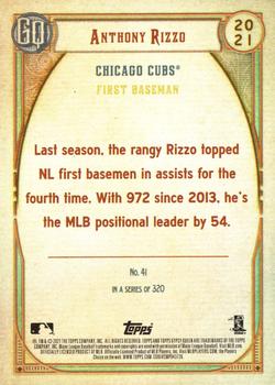 2021 Topps Gypsy Queen #41 Anthony Rizzo Back
