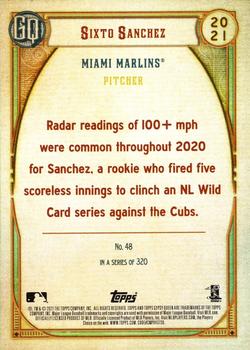 2021 Topps Gypsy Queen #48 Sixto Sanchez Back