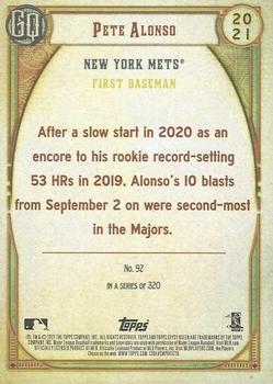 2021 Topps Gypsy Queen #92 Pete Alonso Back