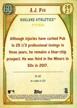 2021 Topps Gypsy Queen #183 A.J. Puk Back