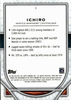 2021 Topps Tribute #1 Ichiro Back