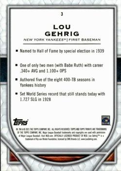 2021 Topps Tribute #3 Lou Gehrig Back