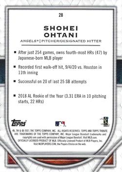 2021 Topps Tribute #28 Shohei Ohtani Back