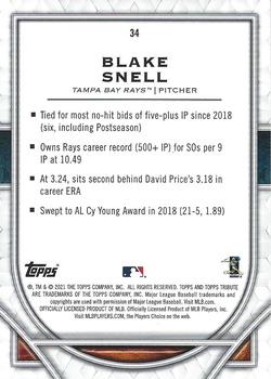 2021 Topps Tribute #34 Blake Snell Back