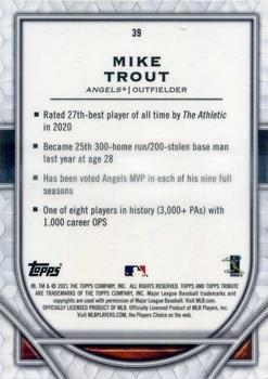 2021 Topps Tribute #39 Mike Trout Back