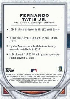 2021 Topps Tribute #44 Fernando Tatis Jr. Back