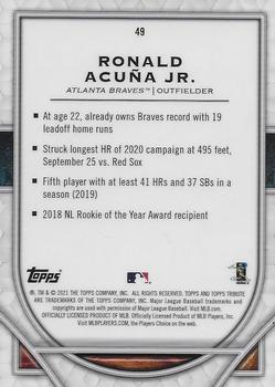 2021 Topps Tribute #49 Ronald Acuña Jr. Back