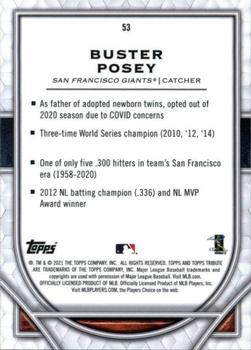 2021 Topps Tribute #53 Buster Posey Back