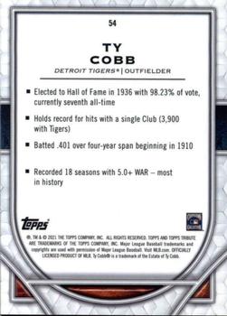 2021 Topps Tribute #54 Ty Cobb Back