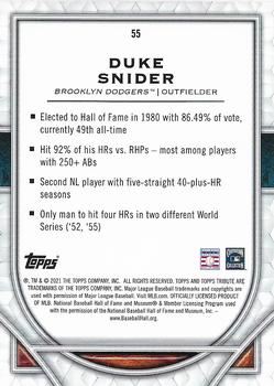 2021 Topps Tribute #55 Duke Snider Back
