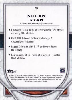2021 Topps Tribute #59 Nolan Ryan Back