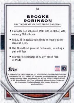 2021 Topps Tribute #61 Brooks Robinson Back