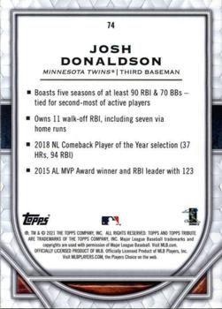 2021 Topps Tribute #74 Josh Donaldson Back