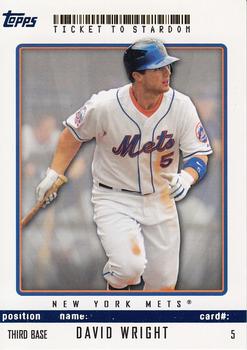 2009 Topps Ticket to Stardom - Blue #5 David Wright Front