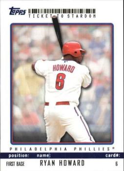 2009 Topps Ticket to Stardom - Blue #6 Ryan Howard Front