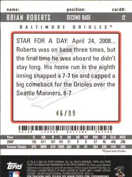 2009 Topps Ticket to Stardom - Blue #12 Brian Roberts Back