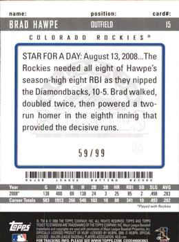 2009 Topps Ticket to Stardom - Blue #15 Brad Hawpe Back