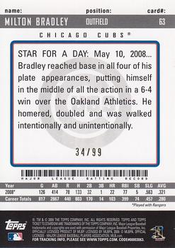 2009 Topps Ticket to Stardom - Blue #63 Milton Bradley Back
