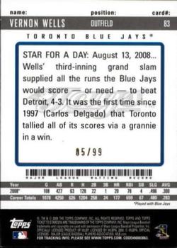 2009 Topps Ticket to Stardom - Blue #83 Vernon Wells Back