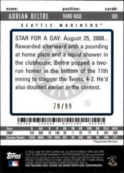 2009 Topps Ticket to Stardom - Blue #100 Adrian Beltre Back