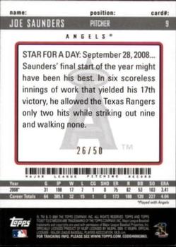 2009 Topps Ticket to Stardom - Gold #9 Joe Saunders Back