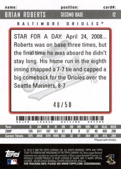 2009 Topps Ticket to Stardom - Gold #12 Brian Roberts Back
