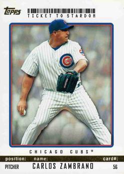 2009 Topps Ticket to Stardom - Gold #56 Carlos Zambrano Front
