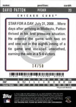 2009 Topps Ticket to Stardom - Gold #213 David Patton Back