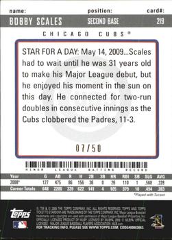 2009 Topps Ticket to Stardom - Gold #219 Bobby Scales Back