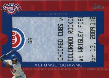2009 Topps Ticket to Stardom - Opening Day Ticket Subs #ODTS-AS Alfonso Soriano Front