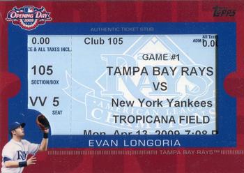 2009 Topps Ticket to Stardom - Opening Day Ticket Subs #ODTS-EL Evan Longoria Front