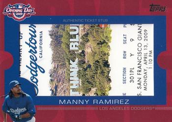 2009 Topps Ticket to Stardom - Opening Day Ticket Subs #ODTS-MR Manny Ramirez Front