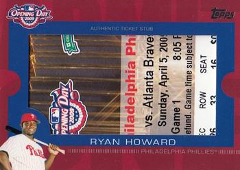 2009 Topps Ticket to Stardom - Opening Day Ticket Subs #ODTS-RHH Ryan Howard Front