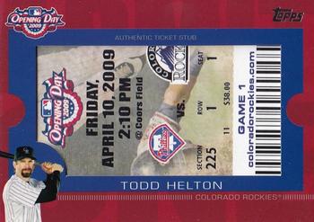 2009 Topps Ticket to Stardom - Opening Day Ticket Subs #ODTS-TH Todd Helton Front