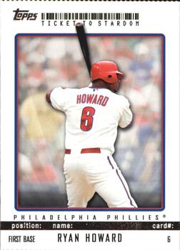 2009 Topps Ticket to Stardom - Perforated #6 Ryan Howard Front