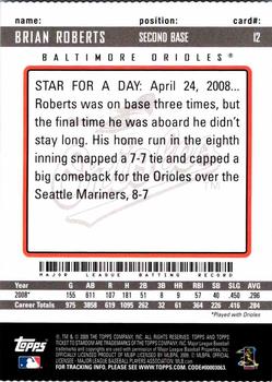 2009 Topps Ticket to Stardom - Perforated #12 Brian Roberts Back